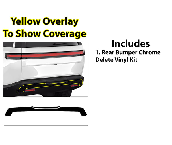 Vinyl Chrome Delete Grille Bezel Lip Side Window Blackout Decal Stickers Overlay Film Fits Rivian R1S 2022 - 2025 - Bogar Tech Designs