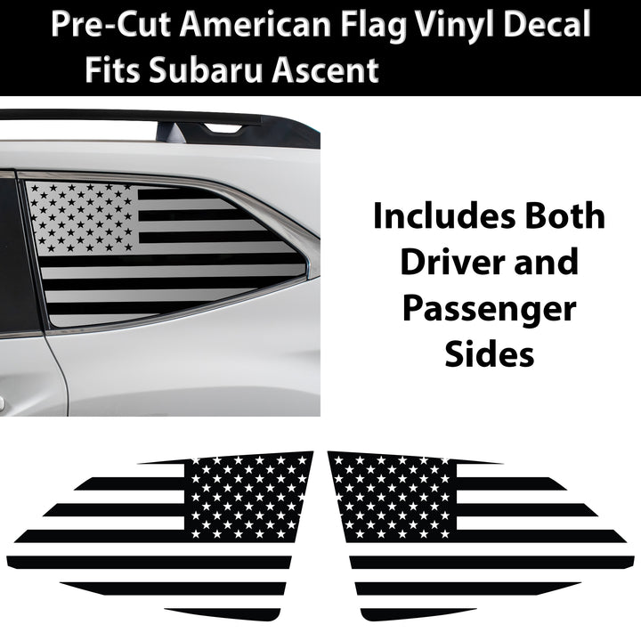 Quarter Window American Flag Vinyl Decal Stickers Fits Subaru Ascent 2023 - 2025 - Bogar Tech Designs