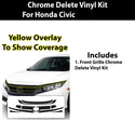 Vinyl Chrome Delete Grille Side Wheel Window Blackout Decal Stickers Overlay Film Fits Honda Civic 2016 - 2021 - Bogar Tech Designs