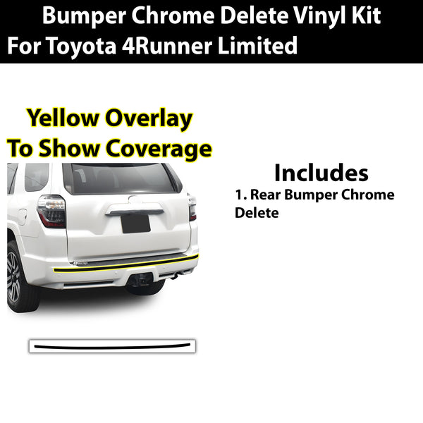 Vinyl Chrome Delete Wheel Sides Front Rear Bumper Trim Blackout Decal Stickers Overlay Film Fits Toyota 4Runner 2014 - 2024 - Bogar Tech Designs