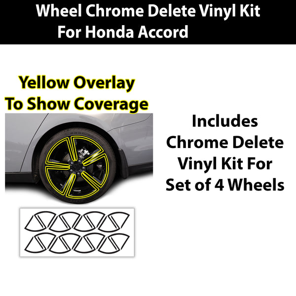 Vinyl Chrome Delete Wheel Side Window Trim Blackout Decal Stickers Overlay Film Fits Honda Accord Sedan 2023 - 2025 - Bogar Tech Designs
