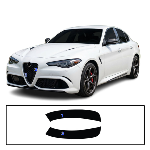 Alfa Romeo Giulia 2016-2026 Blackout Chrome Delete Kit - Precut Gloss Black Vinyl Overlays