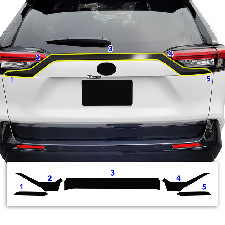 Vinyl Chrome Delete Grille Side Window Rear Wheel Blackout Decal Stickers Overlay Film Fits Toyota Rav4 2019 - 2025 - Bogar Tech Designs