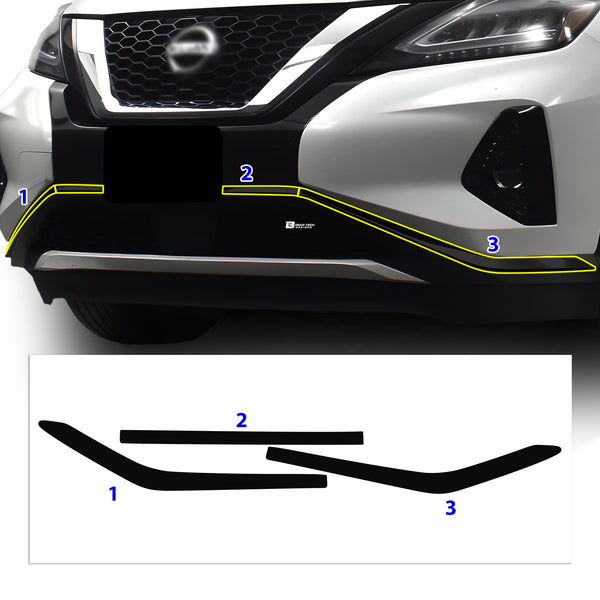 Vinyl Chrome Delete Grille Side Window Rear Blackout Decal Stickers Overlay Film Fits Nissan Murano - Bogar Tech Designs