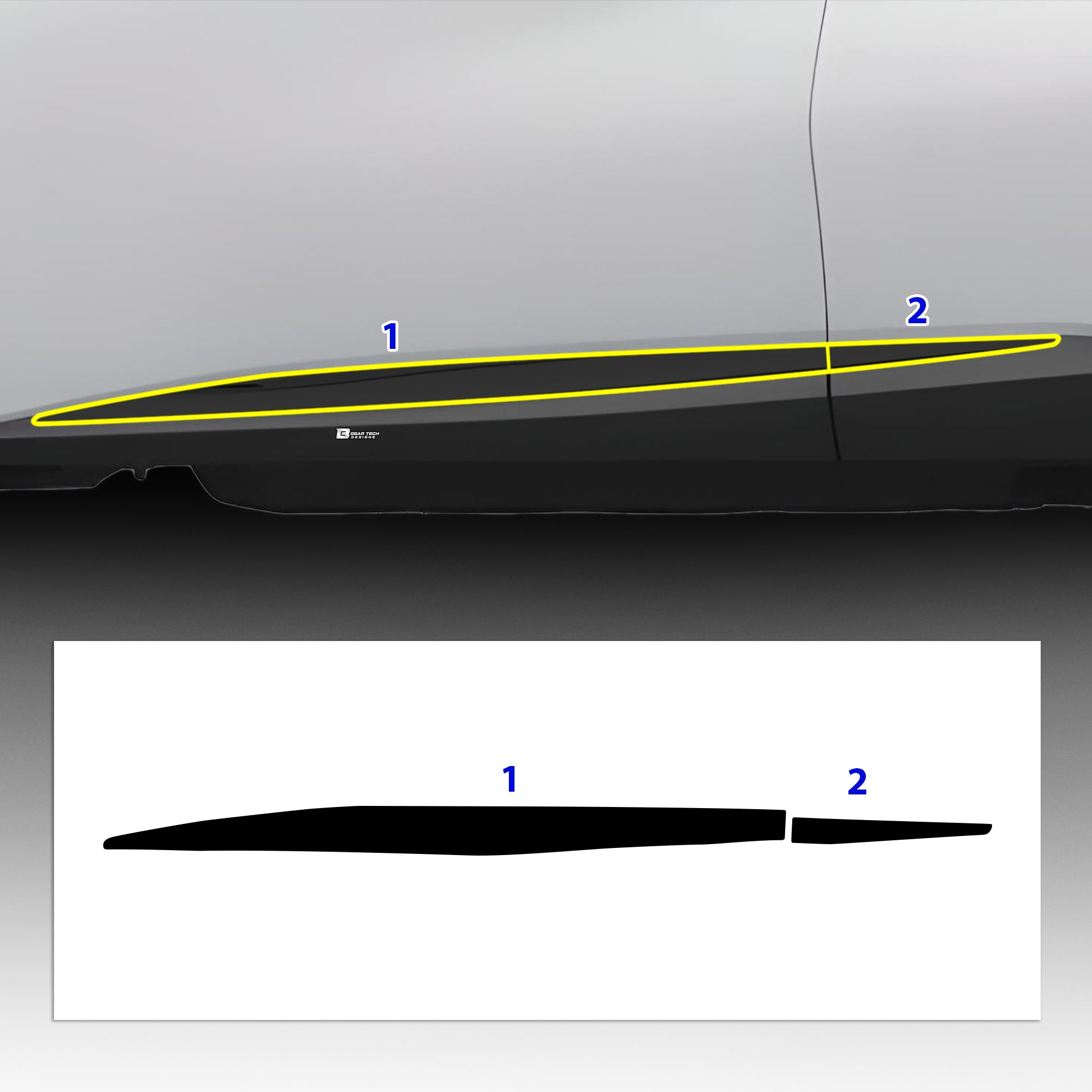 Vinyl Chrome Delete Grille Side Window Rear Blackout Decal Stickers Overlay Film Fits Nissan Murano - Bogar Tech Designs