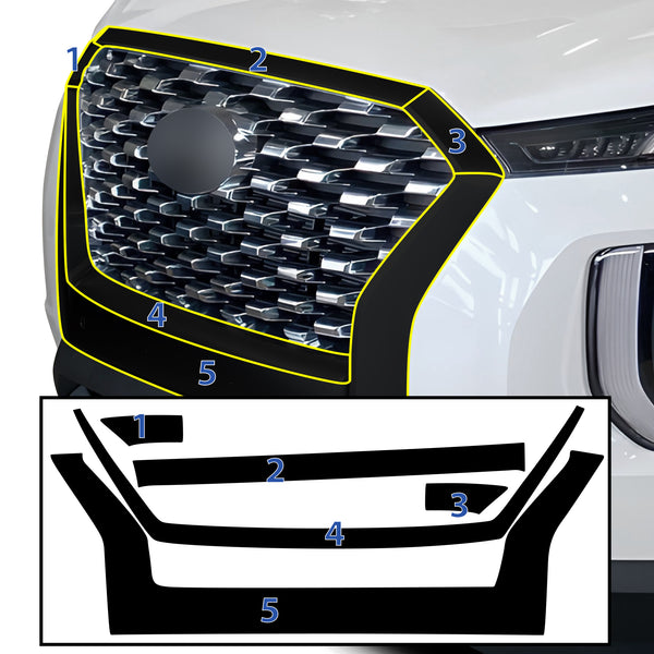 Side Window Skirt Vinyl Chrome Delete Trim Blackout Decal Stickers Overlay Film Fits Hyundai Palisade 2020 - 2025 - Bogar Tech Designs
