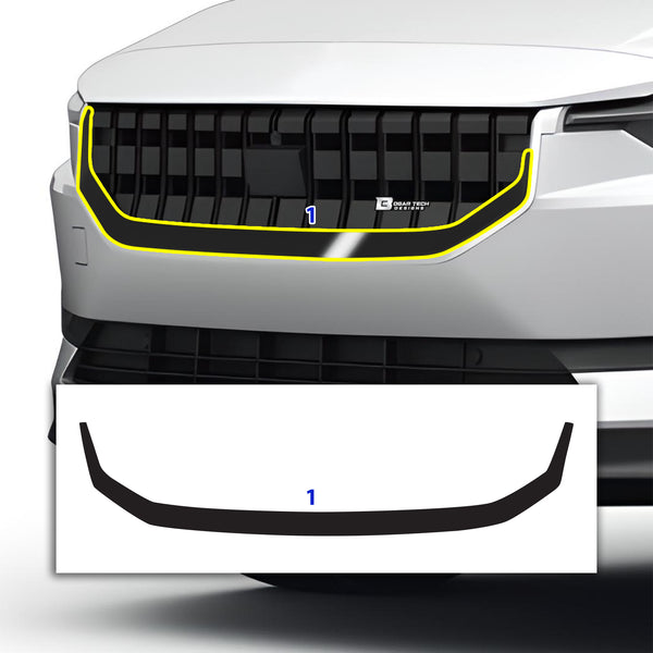 Vinyl Chrome Delete Grille Rear Bumper Wheel Blackout Decal Stickers Overlay Film Fits Polestar 2 2020-2025