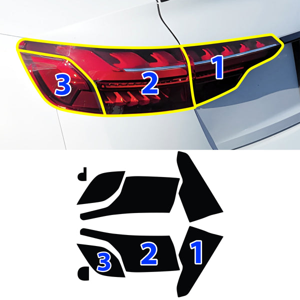 Fits Audi A4 2020-2025 Full Headlight Taillight Precut Smoked PPF Tint Kit Film Overlay