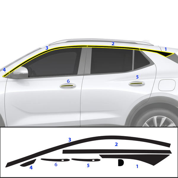 Buick Encore GX 2020-2026 Front Grille Blackout Chrome Delete Kit – Precut Gloss Black Vinyl Overlays