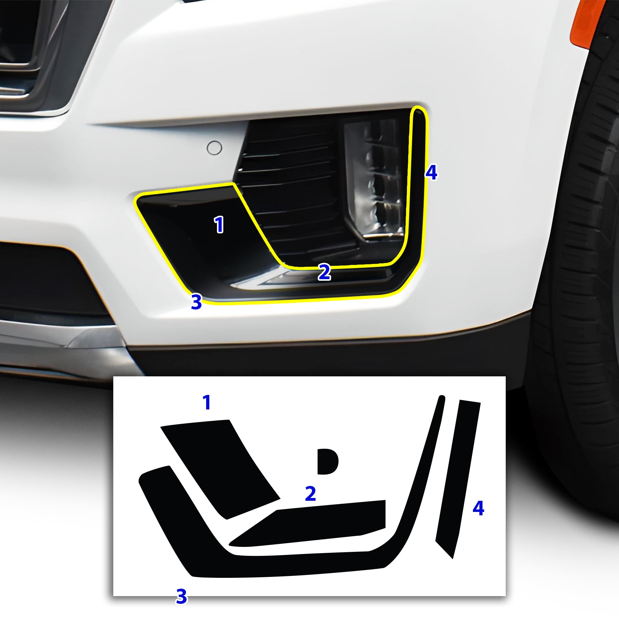 Vinyl Chrome Delete Grille Side Window Rear Blackout Decal Stickers Overlay Film Fits GMC Yukon 2021 - 2025 - Bogar Tech Designs