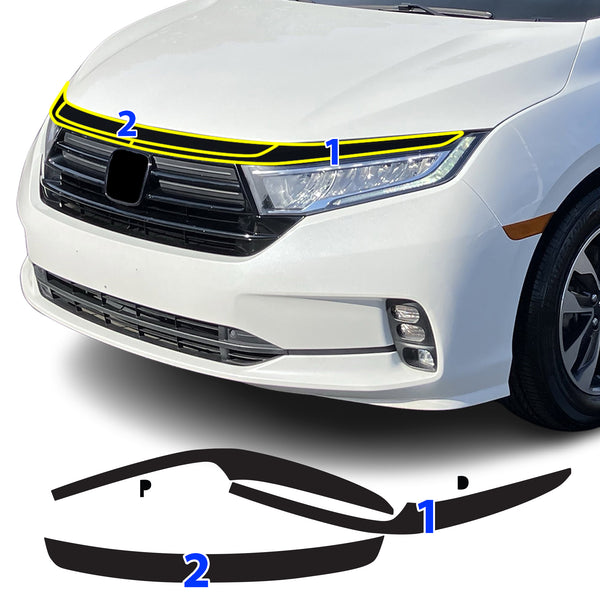 Vinyl Chrome Delete Front Grille Side Window Trim Blackout Decal Stickers Overlay Film Fits Honda Odyssey