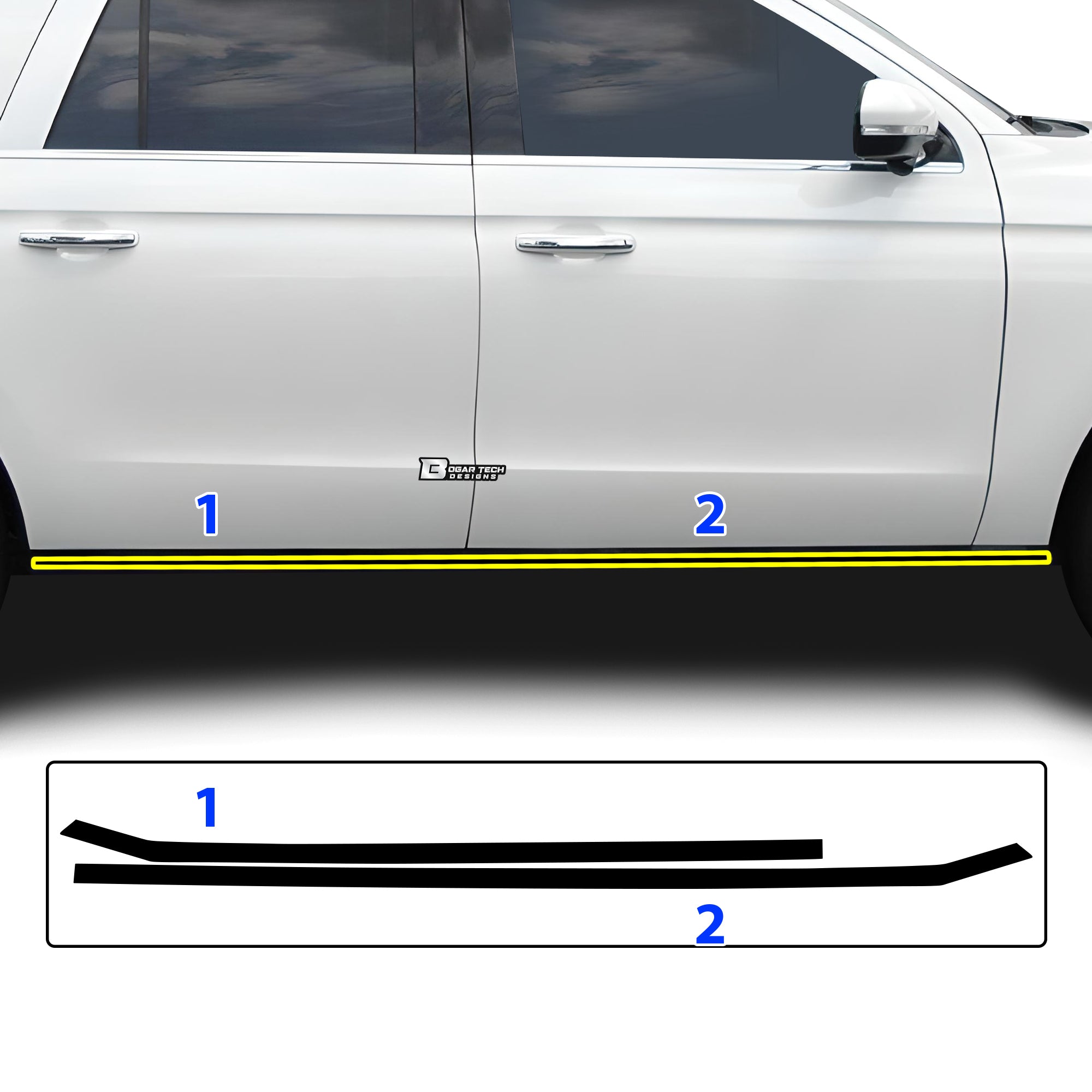 Ford Expedition Max 2018-2024 Blackout Chrome Delete Kit - Precut Gloss Black Vinyl Overlays