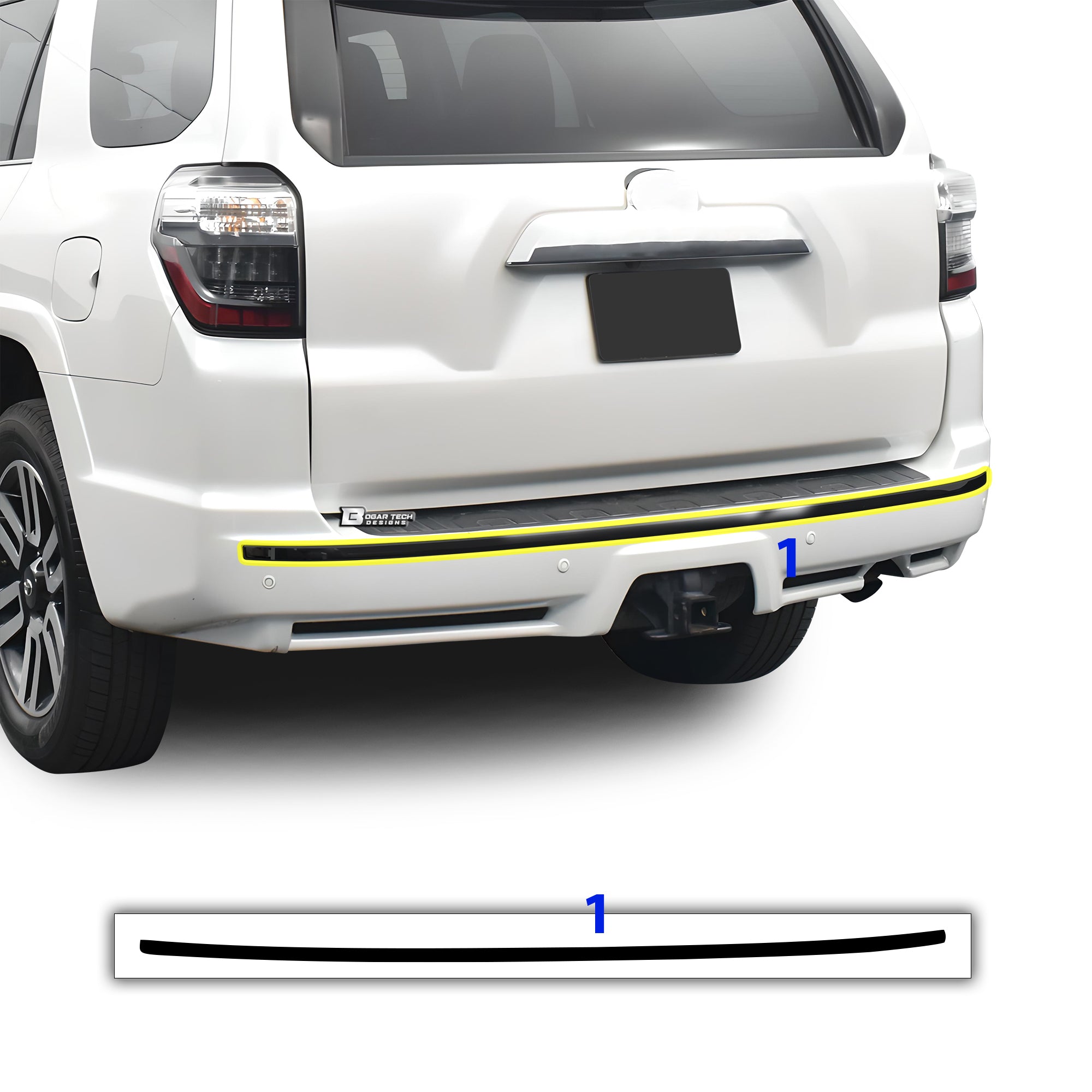 Vinyl Chrome Delete Wheel Sides Front Rear Bumper Trim Blackout Decal Stickers Overlay Film Fits Toyota 4Runner 2014 - 2024 - Bogar Tech Designs
