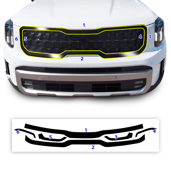 Window Vinyl Chrome Delete Trim Blackout Decal Stickers Overlay Film Fits Kia Telluride 2020 - 2025