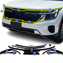 Vinyl Chrome Delete Grille Side Window Rear Blackout Decal Stickers Overlay Film Fits Kia Seltos 2021-2025