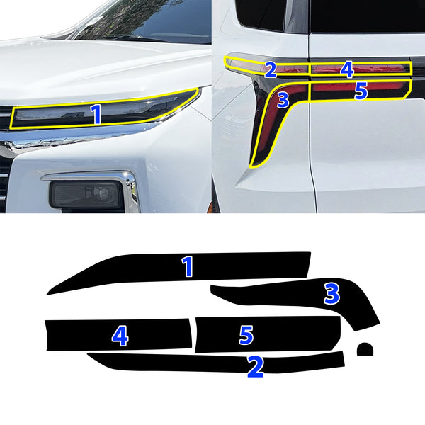 Fits Chevrolet Traverse 2024-2026 Full Headlight Taillight Precut Smoked PPF Tint Kit Film Overlay