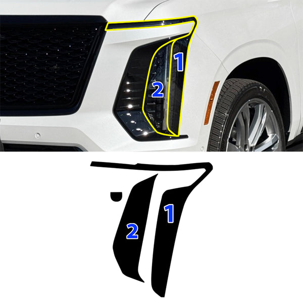 Fits Cadillac Escalade 2025-2026 Full Headlight Taillight Precut Smoked PPF Tint Kit Film Overlay
