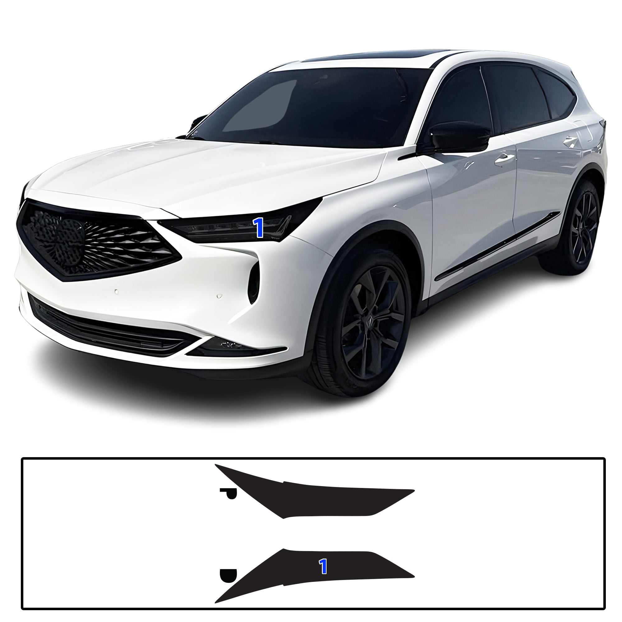 Acura MDX 2022–2026 Dark Smoke Headlight & Taillight Tint Kit – Precut Vinyl Lens Overlays
