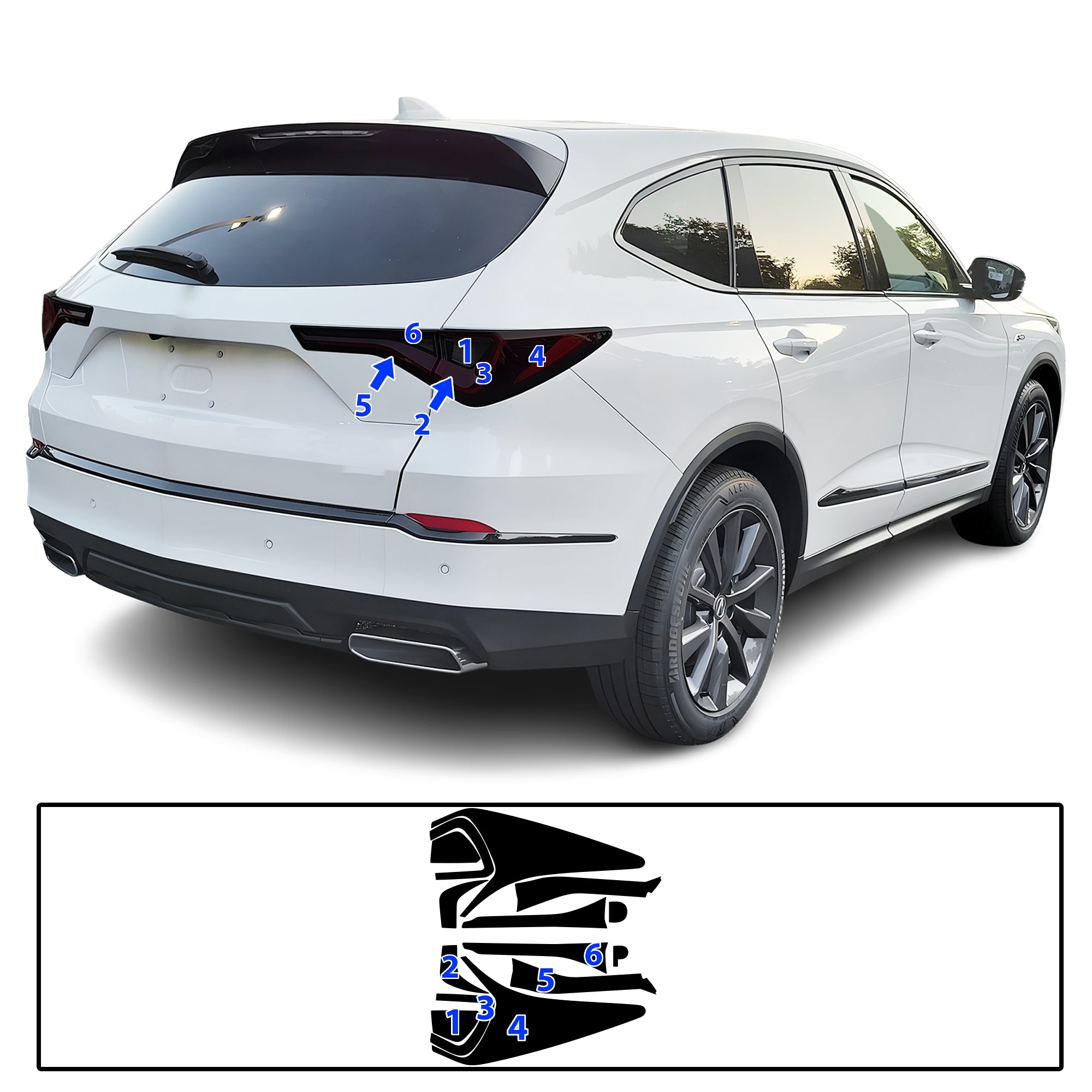 Acura MDX 2022–2026 Dark Smoke Headlight & Taillight Tint Kit – Precut Vinyl Lens Overlays