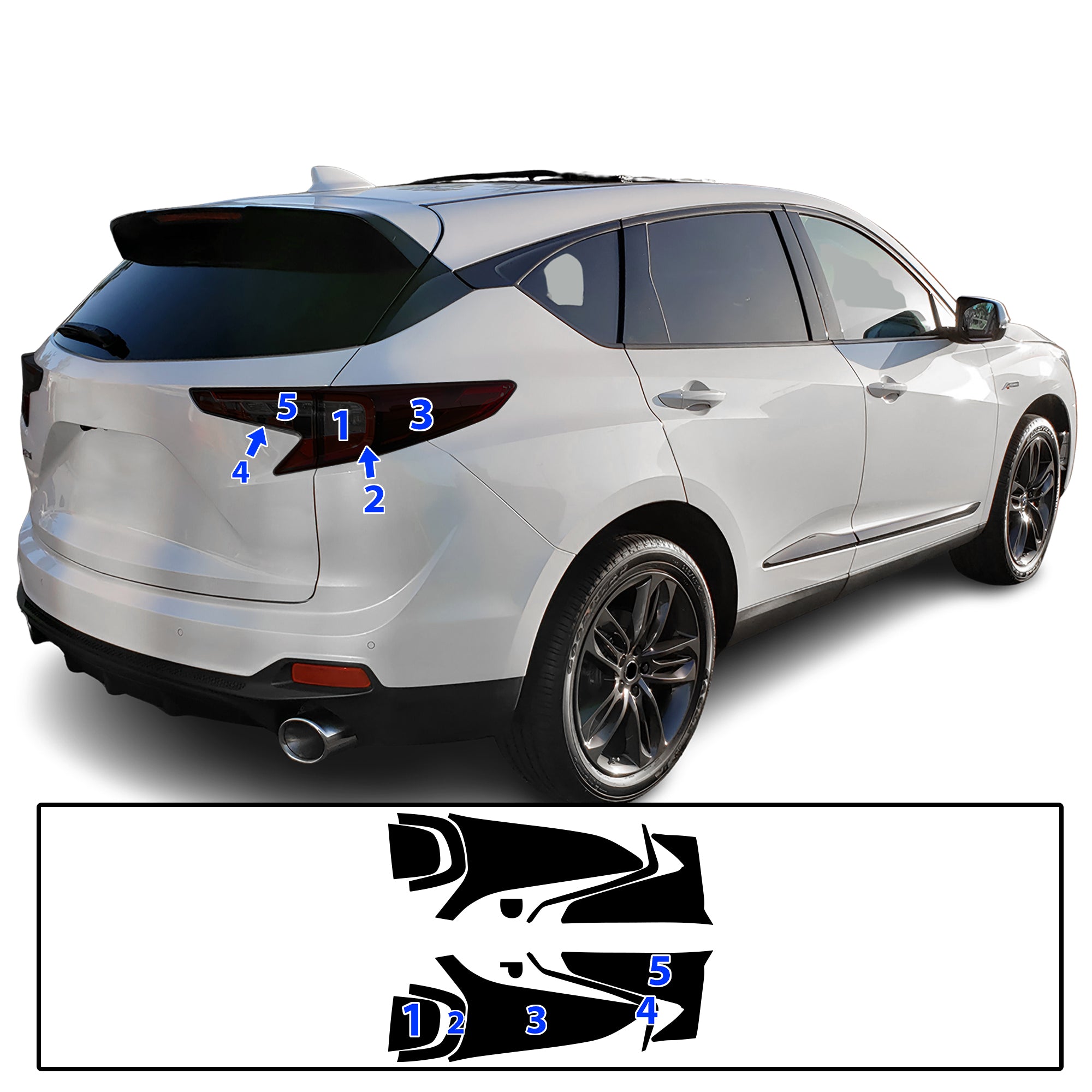 Acura RDX 2019–2026 Dark Smoke Headlight & Taillight Tint Kit – Precut Vinyl Lens Overlays