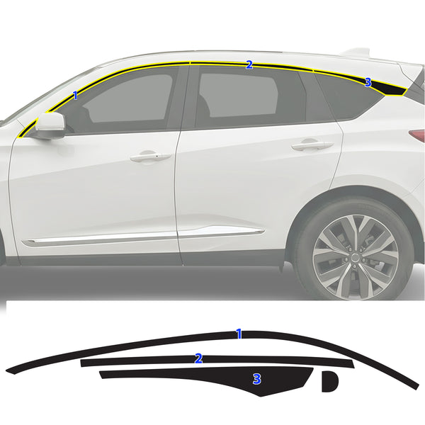 Acura RDX 2019-2026 Blackout Chrome Delete Kit - Precut Gloss Black Vinyl Overlays