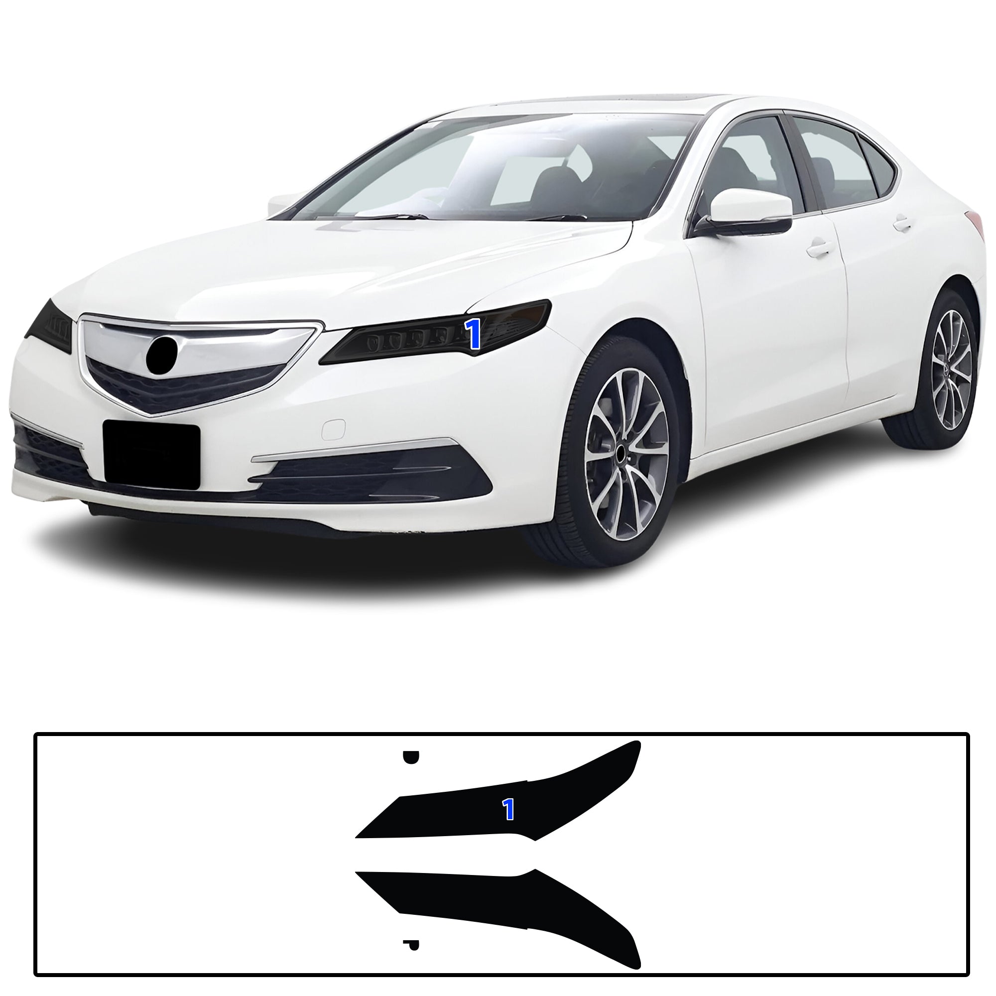 Acura TLX 2015–2020 Dark Smoke Headlight & Taillight Tint Kit – Precut Vinyl Lens Overlays