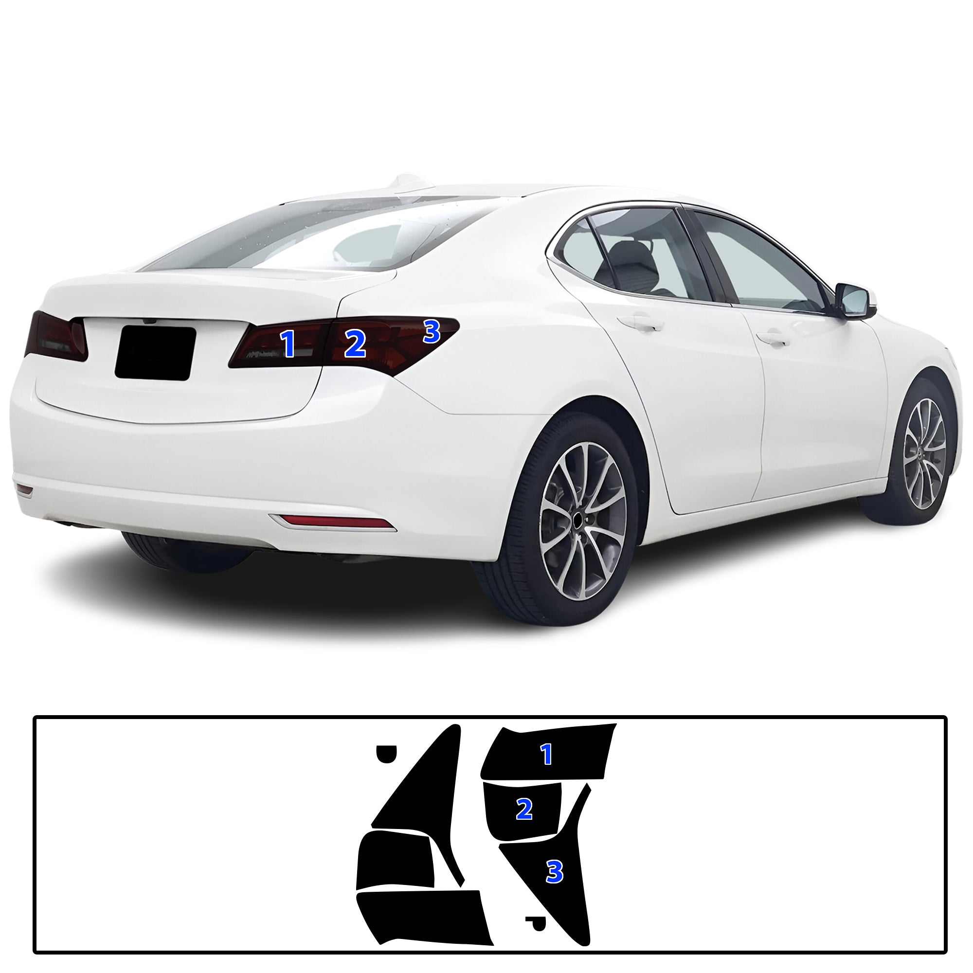 Acura TLX 2015–2020 Dark Smoke Headlight & Taillight Tint Kit – Precut Vinyl Lens Overlays