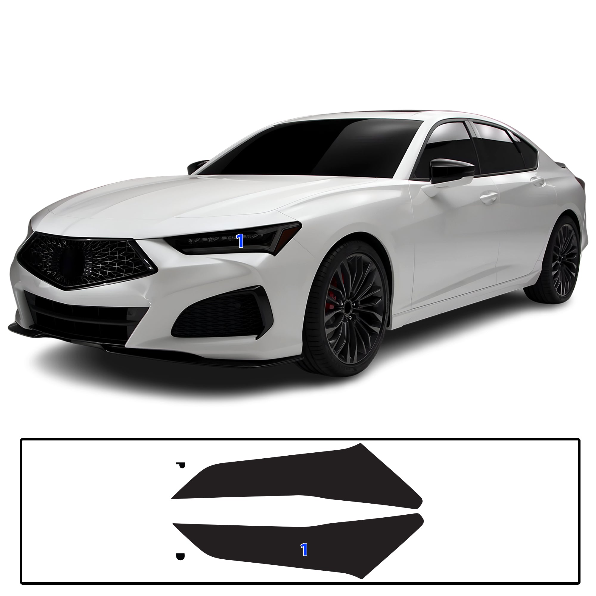 Acura TLX 2021–2025 Dark Smoke Headlight & Taillight Tint Kit – Precut Vinyl Lens Overlays