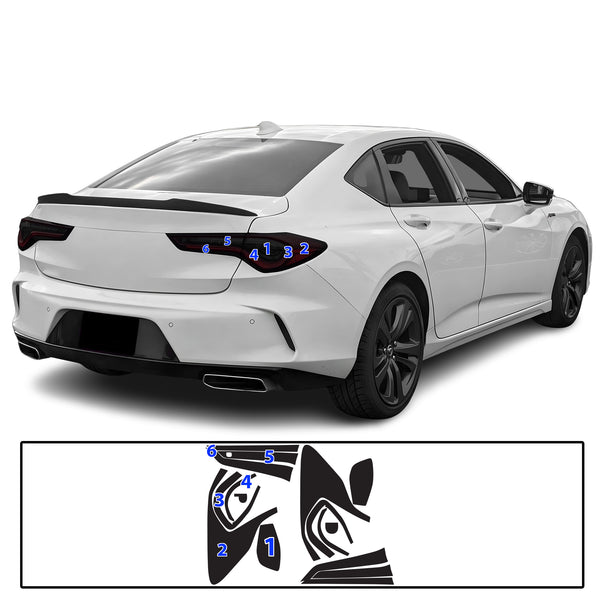 Fits Acura TLX 2021-2025 Full Headlight Taillight Precut Smoked PPF Tint Kit Overlay Film