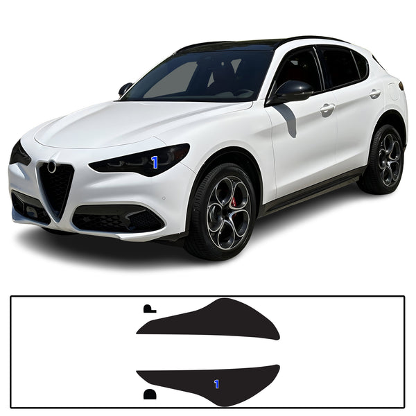 Full Headlight Taillight Precut Smoked PPF Tint Kit Film Overlay Fits Alfa Romeo Stelvio 2019-2025