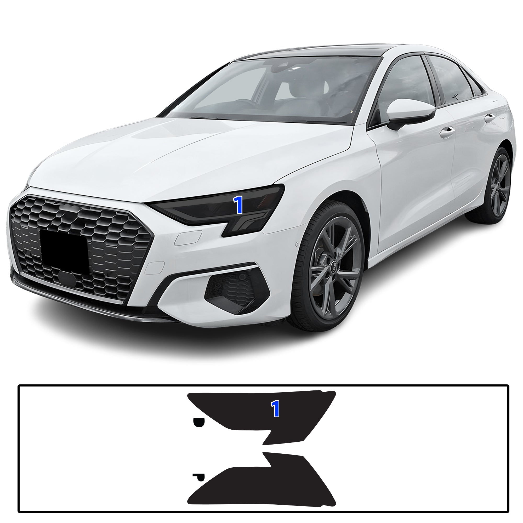 Full Headlight Taillight Precut Smoked PPF Tint Kit Film Overlay Fits Audi A3 R3 RS3 2022-2025