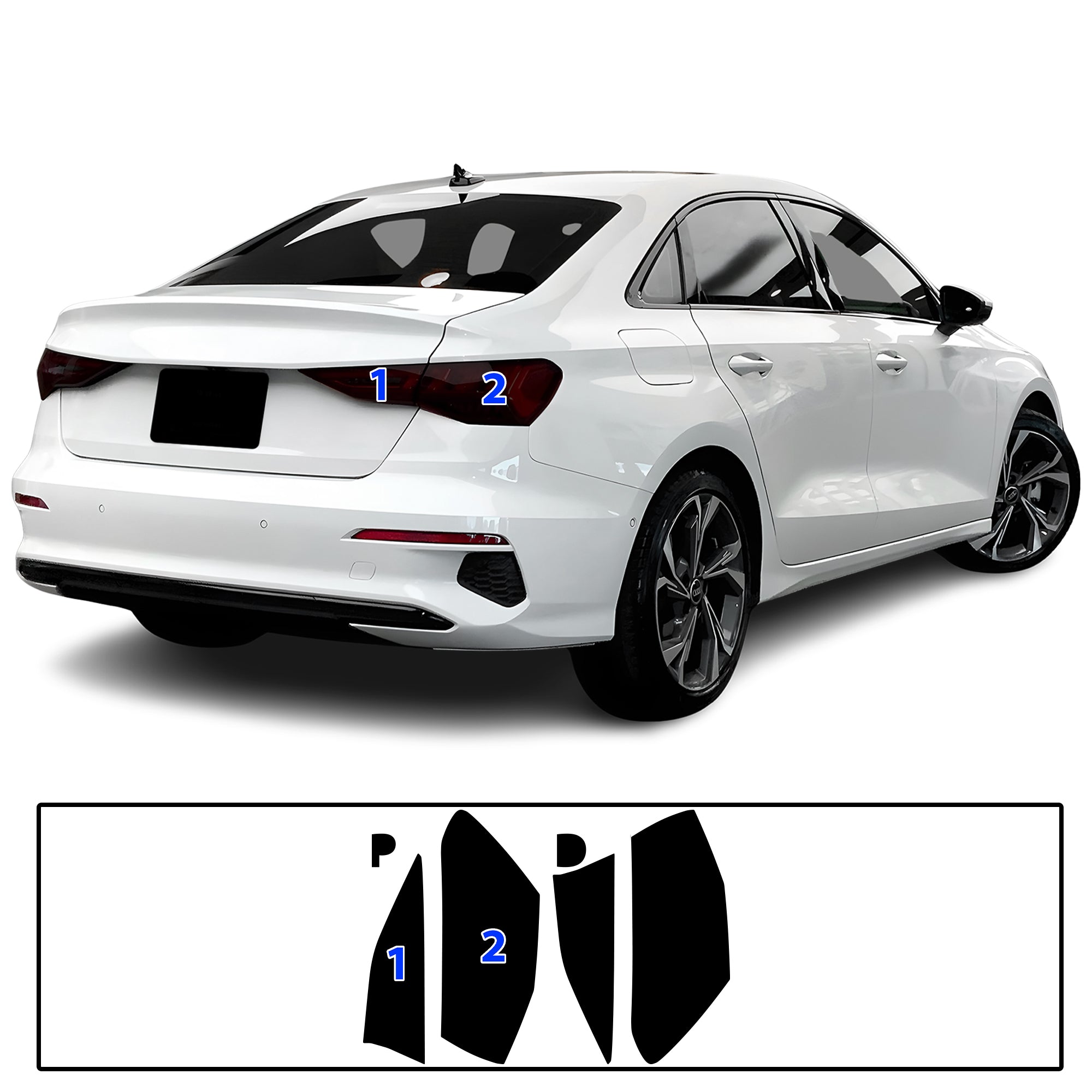 Full Headlight Taillight Precut Smoked PPF Tint Kit Film Overlay Fits Audi A3 R3 RS3 2022-2025