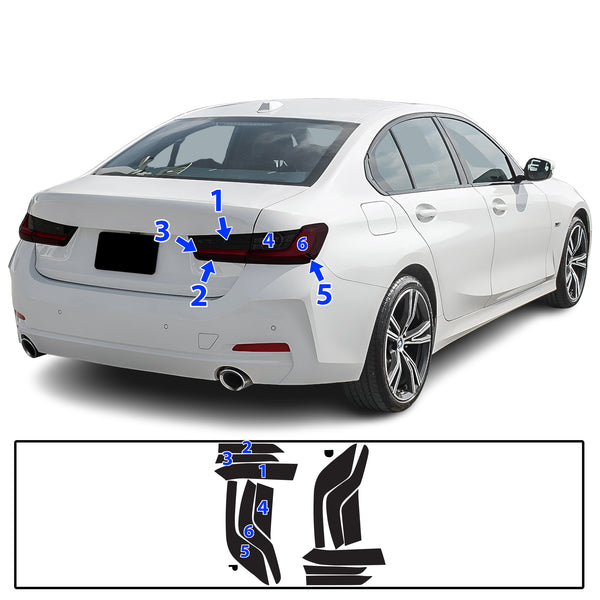 Full Headlight Taillight Precut Smoked PPF Tint Kit Film Overlay Fits BMW 3 Series 2019-2025