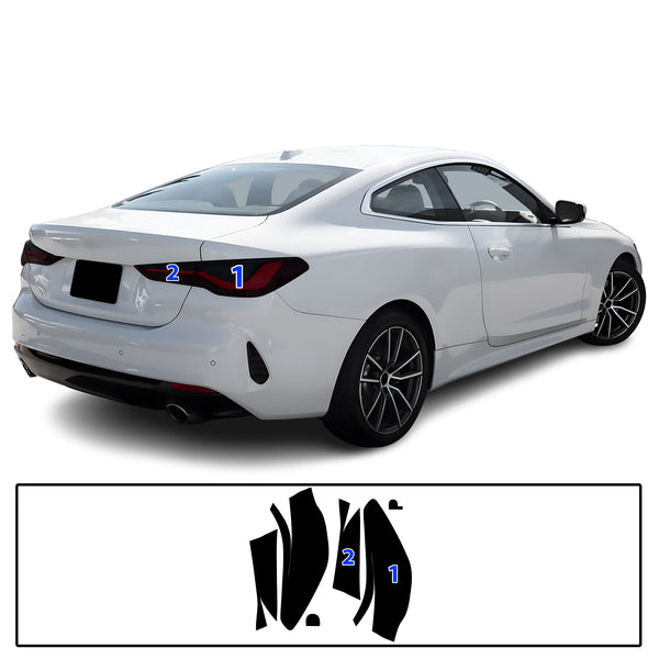 Full Headlight Taillight Precut Smoked PPF Tint Kit Film Overlay Fits BMW 4 Series 2021-2025