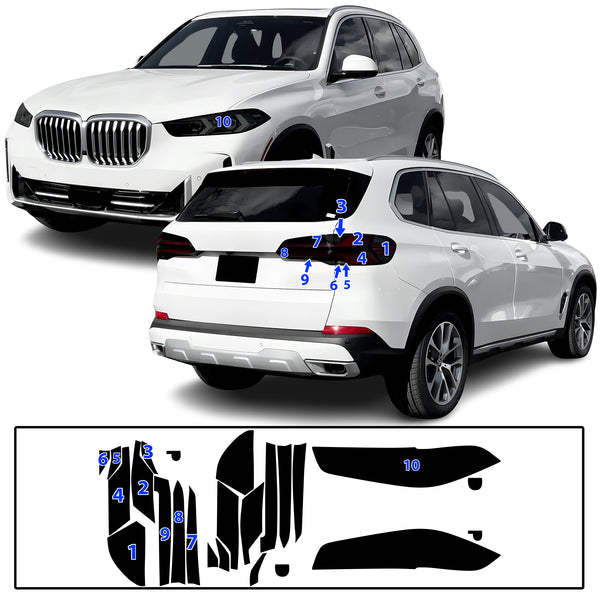 Full Headlight Taillight Precut Smoked PPF Tint Kit Film Overlay Fits BMW X5 2024-2026