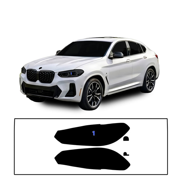 BMW X4 2022–2025 Dark Smoke Headlight & Taillight Tint Kit – Precut Vinyl Lens Overlays