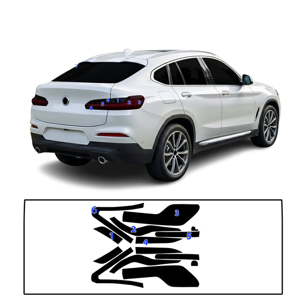BMW X4 2022–2025 Dark Smoke Headlight & Taillight Tint Kit – Precut Vinyl Lens Overlays