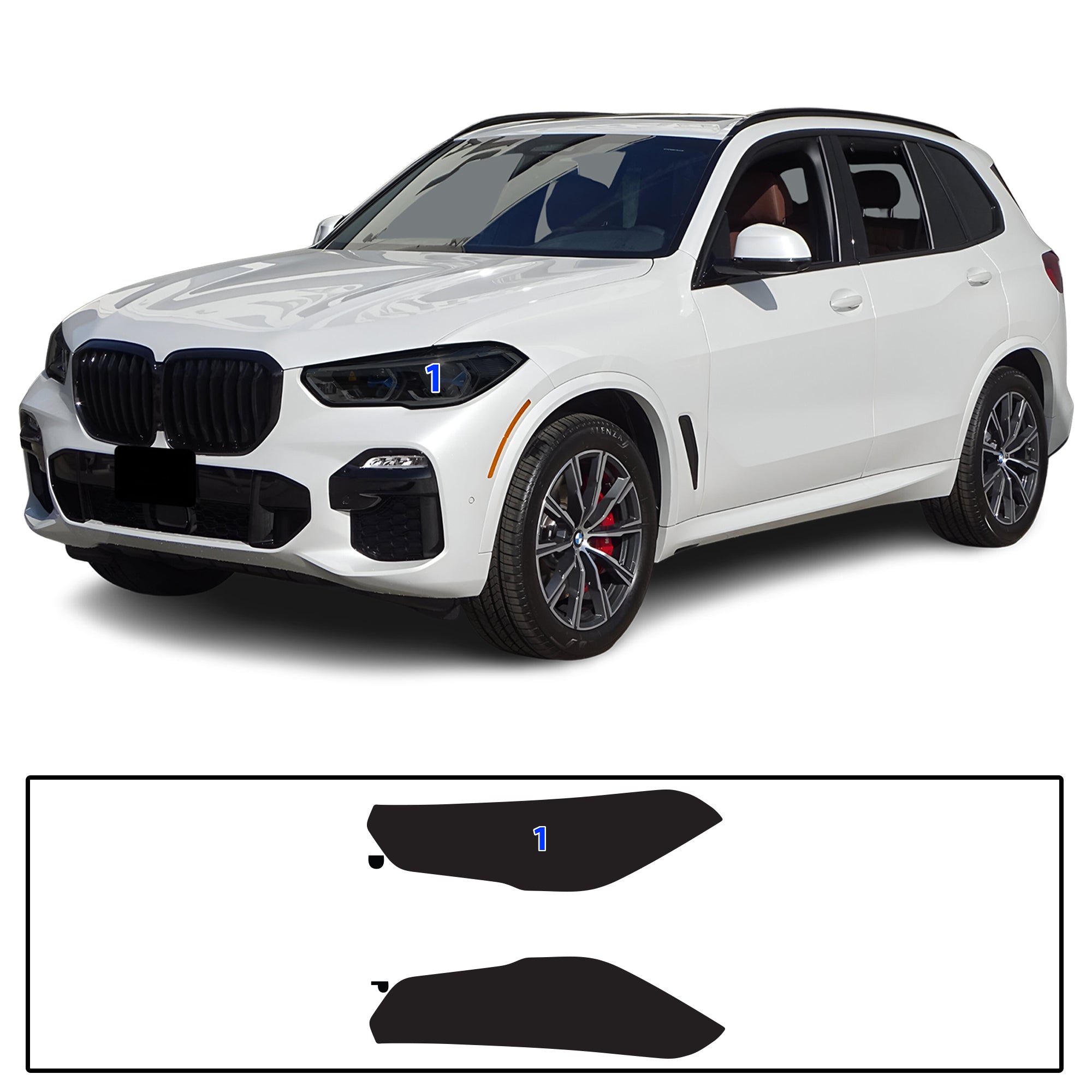 BMW X5 2019–2023 Dark Smoke Headlight & Taillight Tint Kit – Precut Vinyl Lens Overlays