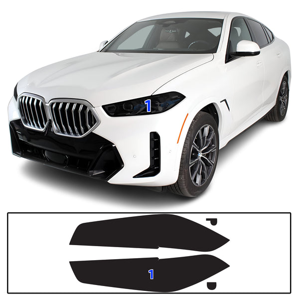 Full Headlight Taillight Precut Smoked PPF Tint Kit Film Overlay Fits BMW X6 2020-2026