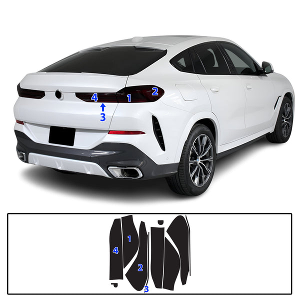 Full Headlight Taillight Precut Smoked PPF Tint Kit Film Overlay Fits BMW X6 2020-2026