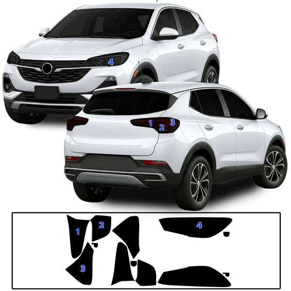 Buick Encore GX 2020–2023 Dark Smoke Headlight & Taillight Tint Kit – Precut Vinyl Lens Overlays