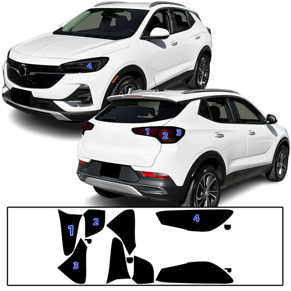 Full Headlight Taillight Precut Smoked PPF Tint Kit Film Overlay Fits Buick Encore GX 2020-2023