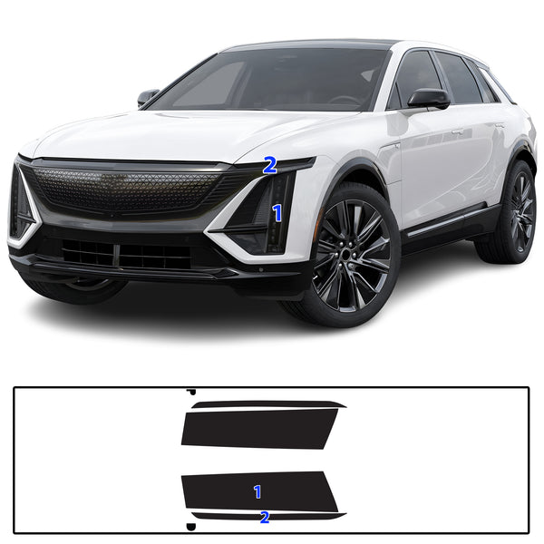 Full Headlight Taillight Precut Smoked PPF Tint Kit Film Overlay Fits Cadillac Lyriq 2023-2025