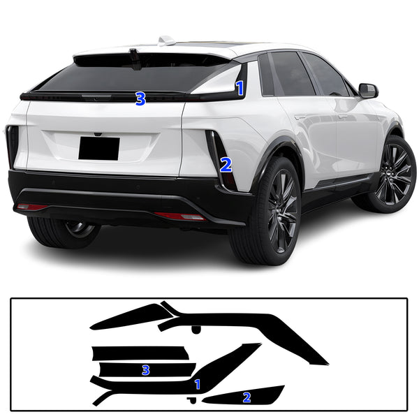 Full Headlight Taillight Precut Smoked PPF Tint Kit Film Overlay Fits Cadillac Lyriq 2023-2025