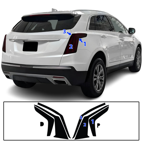 Full Headlight Taillight Precut Smoked PPF Tint Kit Film Overlay Fits Cadillac XT5 2017-2025