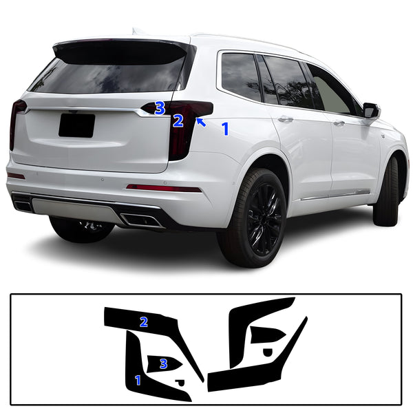 Full Headlight Taillight Precut Smoked PPF Tint Kit Film Overlay Fits Cadillac XT6 2020-2025