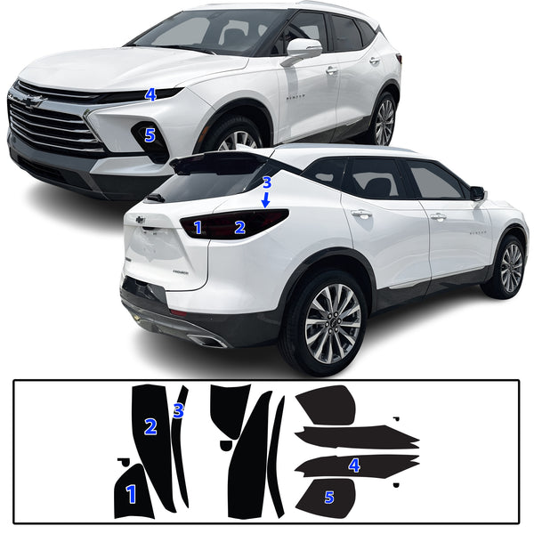 Full Headlight Taillight Precut Smoked PPF Tint Kit Film Overlay Fits Chevy Blazer 2023-2025
