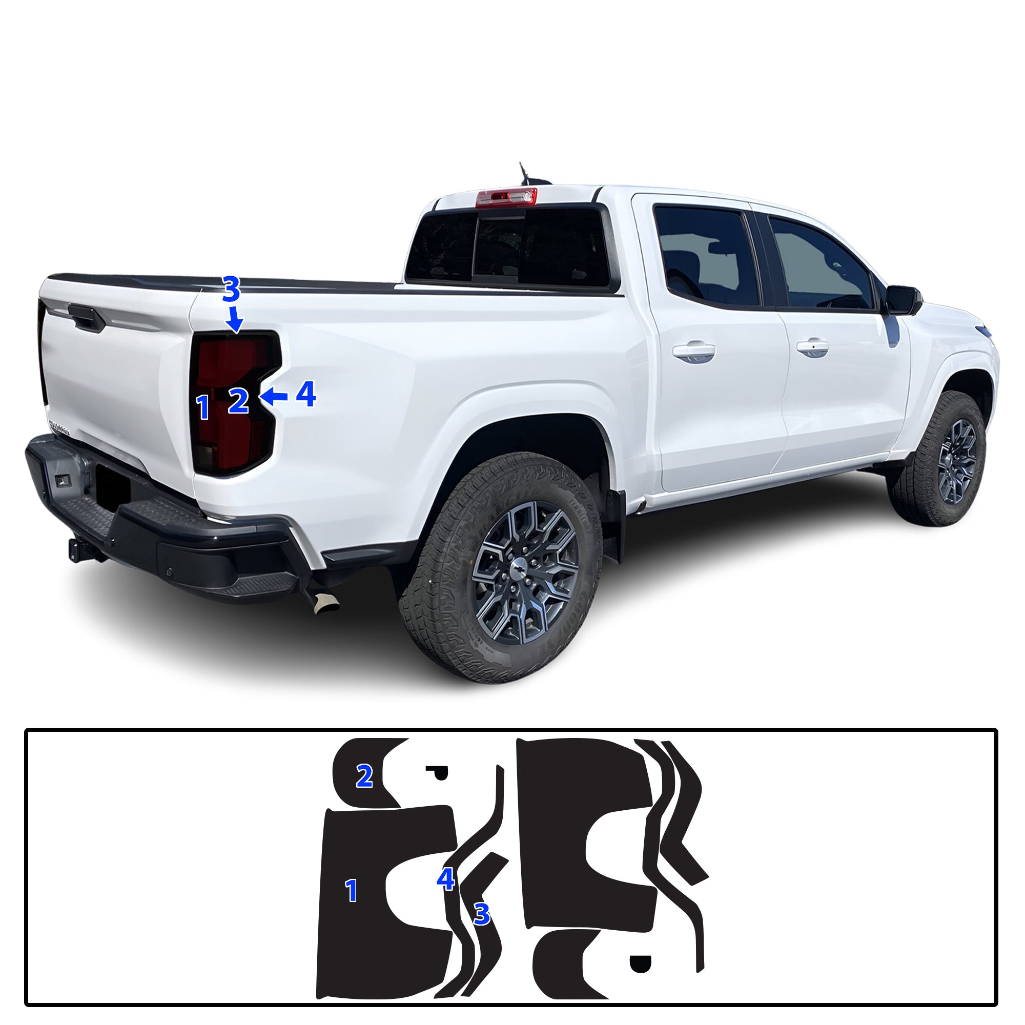 Chevy Colorado 2023–2026 Dark Smoke Headlight & Taillight Tint Kit – Precut Vinyl Lens Overlays