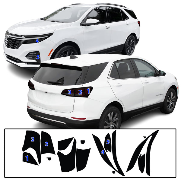 Full Headlight Taillight Precut Smoked PPF Tint Kit Film Overlay Fits Chevrolet Equinox 2022-2024