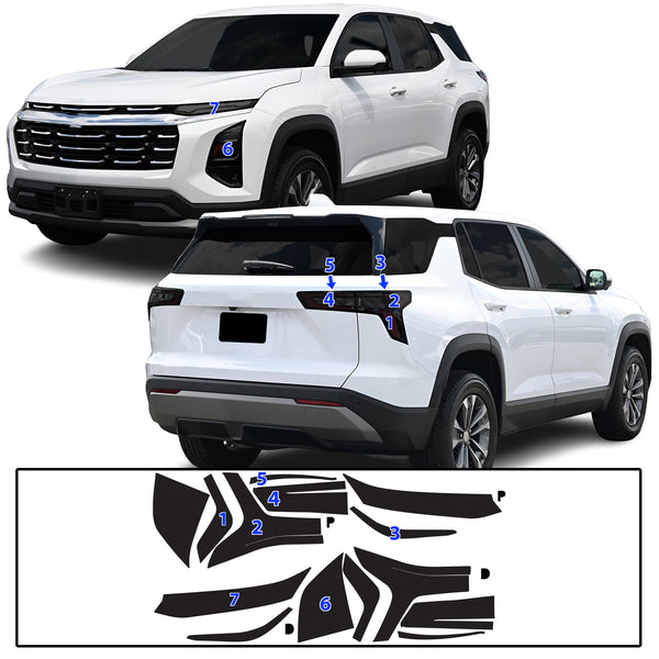 Fits Chevrolet Equinox 2025-2026 Full Headlight Taillight Precut Smoked PPF Tint Kit Film Overlay